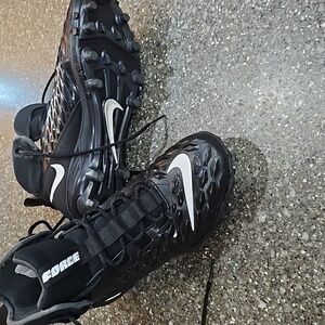 Nike Force Savage Pro Black Cleats White Swoosh Size 10.5 Men's VL F21